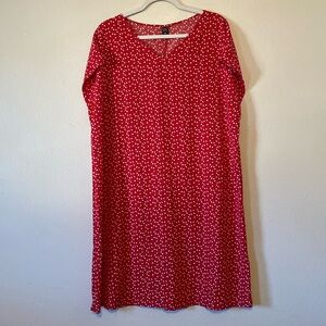 Red with white hearts Short sleeve dress